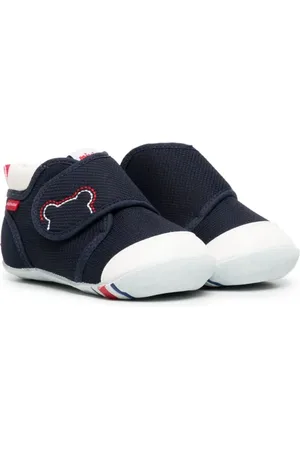 Miki House Touch-strap cotton trainers