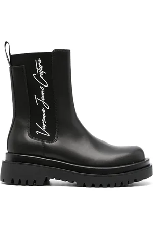 VERSACE Drew logo-print pull-on boots