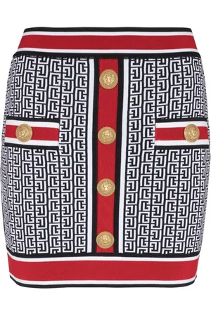 Balmain Monogram knitted miniskirt