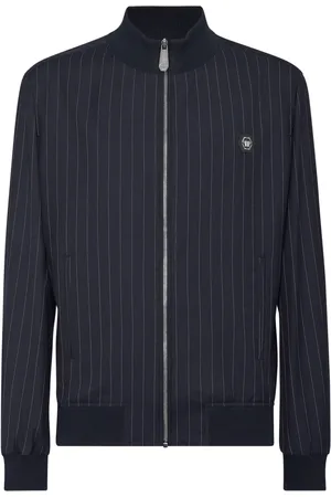 Philipp Plein Pinstriped bomber jacket