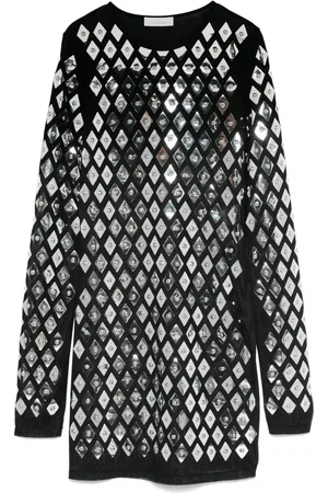 Paco rabanne Geometric-studded mini dress