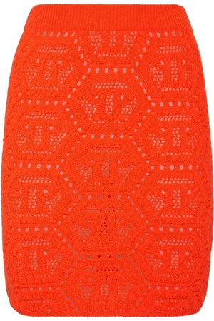 Philipp Plein Monogram-knit mini skirt