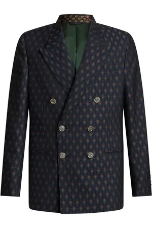 Etro Floral-jacquard double-breasted blazer