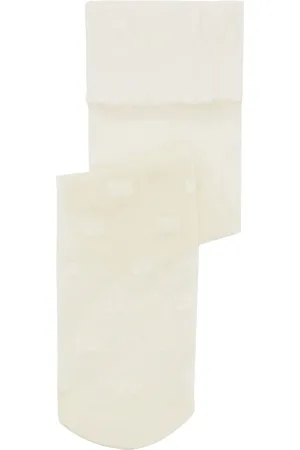 Ganni Embroidered-design semi-sheer socks