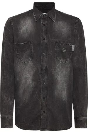 Philipp Plein Skull & Bones denim shirt