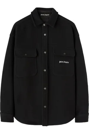 Palm Angels Logo-embroidered twill shirt jacket