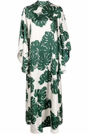 La DoubleJ Magnifico foliage-print silk dress