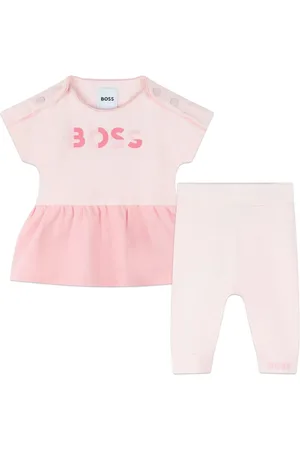 HUGO BOSS Logo-print piqu?? dress set