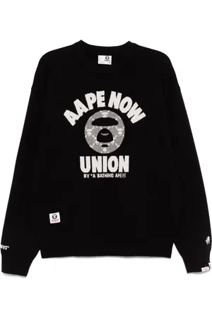A Bathing Ape Moonface-logo crew-neck jumper