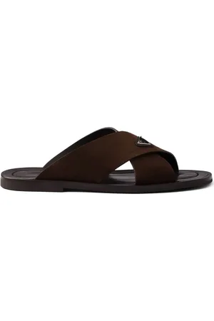 Prada Suede crisscross slides