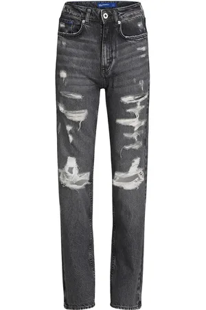 Karl Lagerfeld Distressed-effect straight jeans