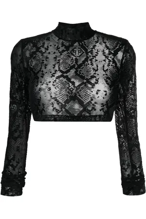 Philipp Plein Geometric-print cropped top