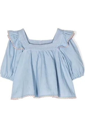 ZIMMERMANN Halcyon smocked denim blouse