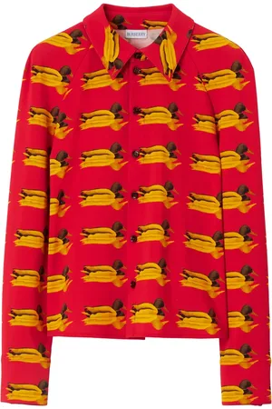 Burberry Monogram-pattern spread-collar shirt