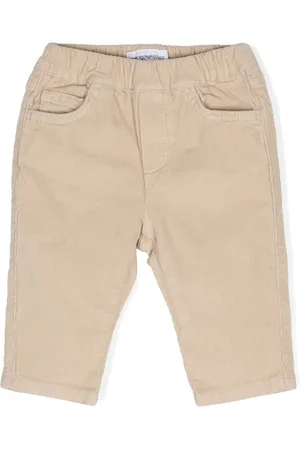 Emporio Armani Elasticated-waist corduroy trousers