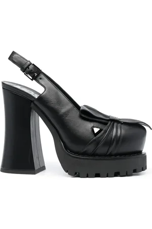 Moschino 125mm leather slingback pumps