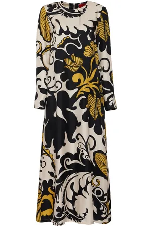 La DoubleJ Graphic-print silk midi dress