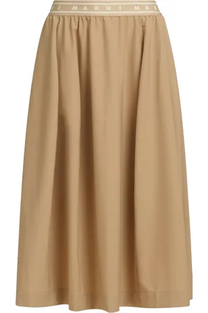 Marni Logo-waistband midi skirt