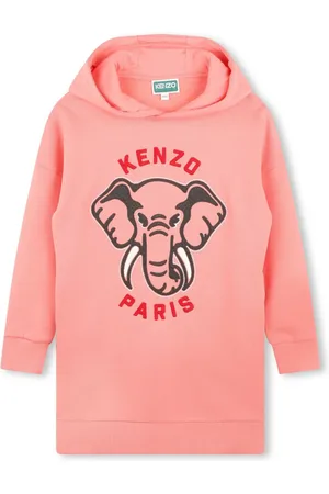Kenzo Elephant-print hoodie dress