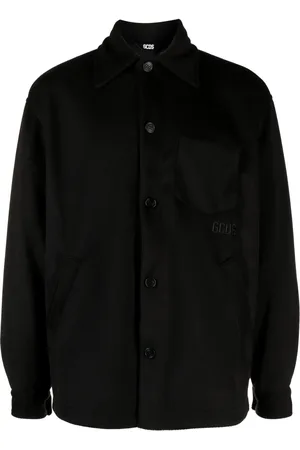 GCDS Logo-embroidered overshirt