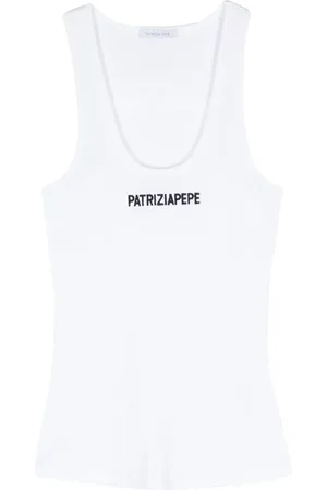 Patrizia Pepe Logo-embroidered cotton top