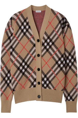 Burberry Check wool-blend cardigan