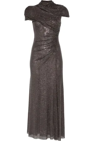 Self-Portrait Rhinestone cut-out midi dress