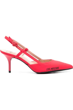 Moschino 75mm logo-print pumps