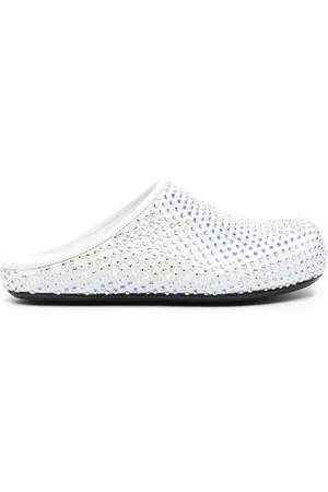 Marni Rhinestone-embellished leather slippers
