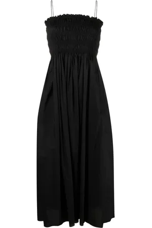 MATTEAU Shirred-panel poplin midi dress