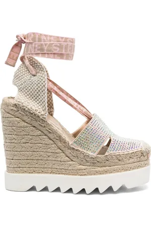 Stella McCartney Gaia crystal-embellished wedge espadrilles