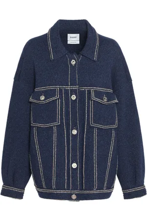 Barrie Contrast-stitching denim-effect jacket