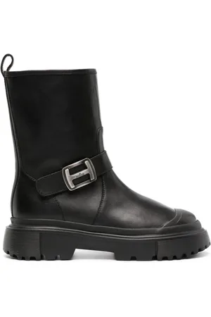 Hogan Logo-buckle 40mm ankle boots
