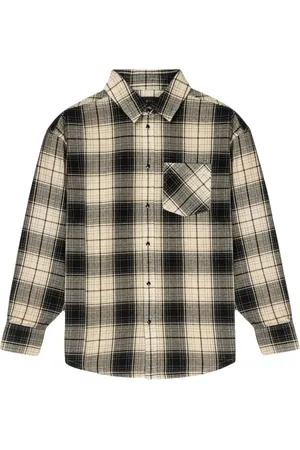 Purple Brand Wordmark Plaid Western shirt