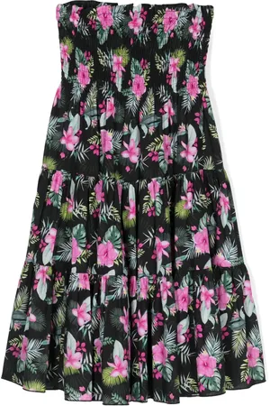MONNALISA Floral-print tiered cotton dress