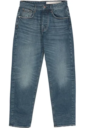 Armani Exchange Ripped-detail tapered jeans