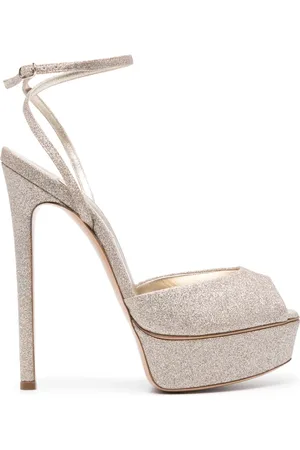 Casadei Flora Jolly 140mm glitter sandals