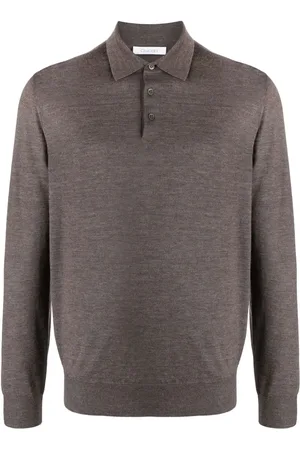 Cruciani Fine-knit long-sleeved polo shirt