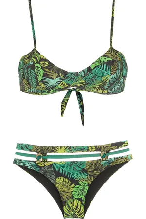 AMIR SLAMA Tropical print high waisted bikini