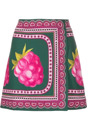 La DoubleJ Graphic-print wrap miniskirt