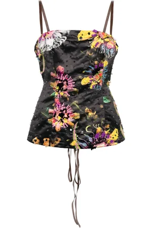 Cynthia Rowley Embellished satin top