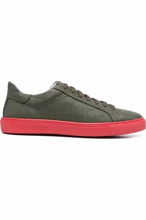 HIDE&JACK Crocodile-embossed leather sneakers