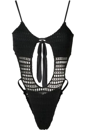AMIR SLAMA Open-knit cut-out one-piece