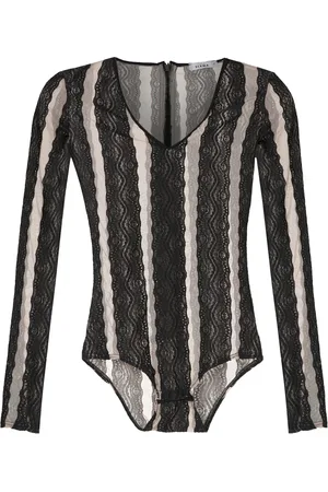 AMIR SLAMA Floral sheer panelled body