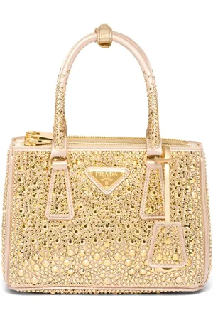 Prada Galleria crystal-embellished satin mini bag