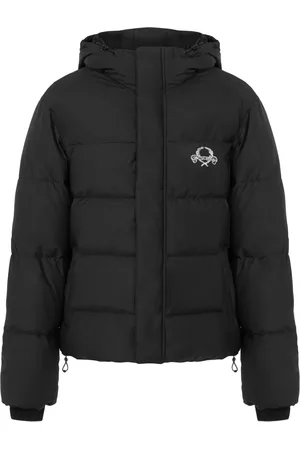 Moschino Logo-embroidered padded jacket