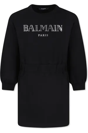 Balmain Logo-embroidered organic cotton sweatshirt dress