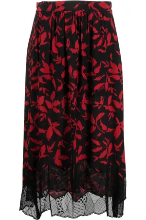Zadig & Voltaire Joslin leaf-print midi skirt