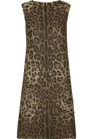 Dolce & Gabbana Leopard-jacquard mid-length dress