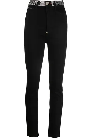 Philipp Plein Logo-embellished high-waist skinny jeans